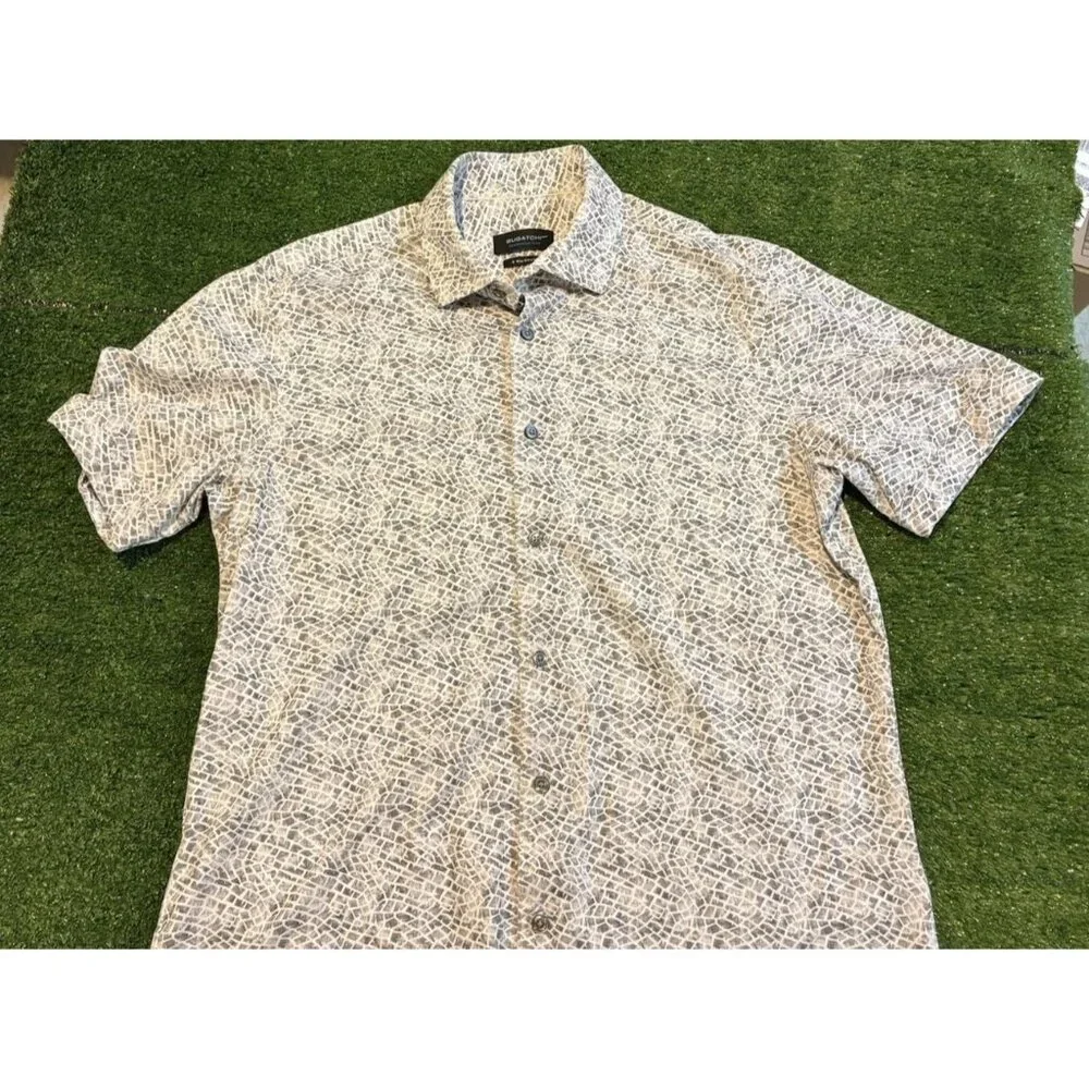Bugatchi shirt mens medium white black ooohcotton tech lighweight pockets 46 - Picture 5 of 10